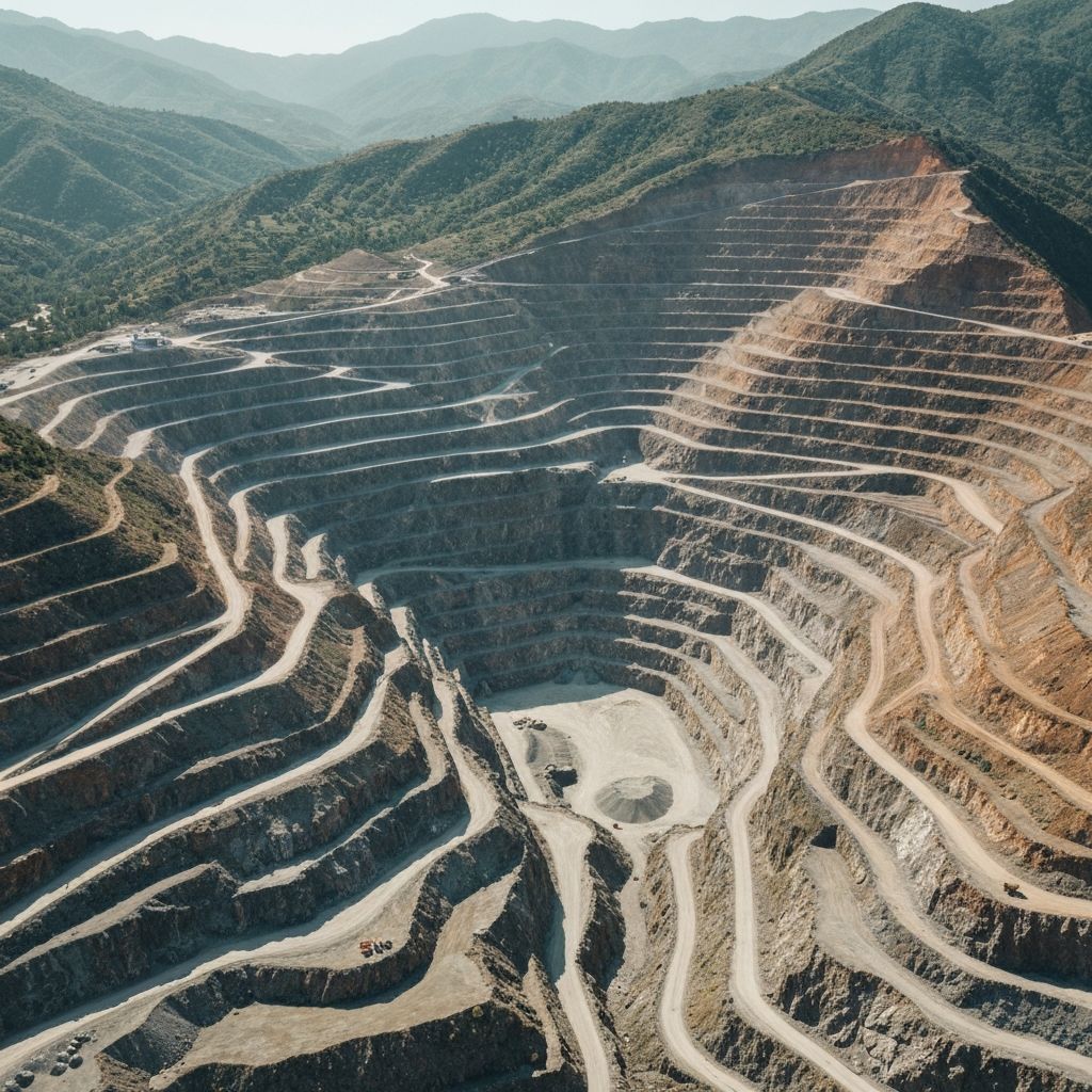 Terraced quarry levels